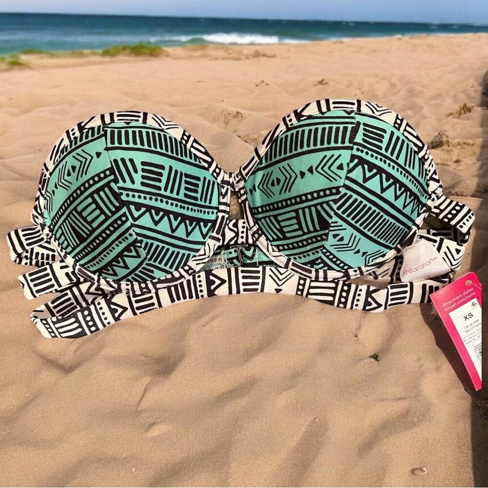 NEW Xhilaration Tribal Print Strapless Push Up Bikini Swim Top NWT Sz XS